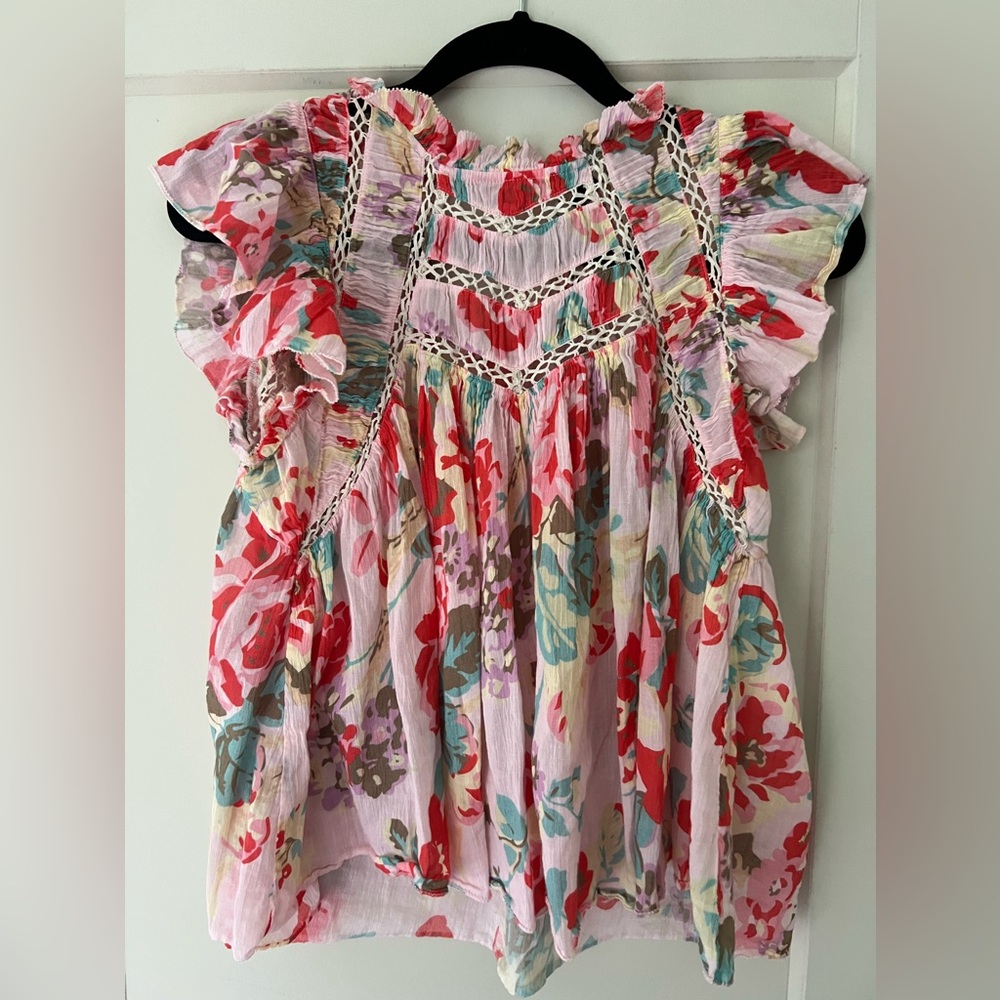 SEA New York Ruffle Sleeve Top Size Large